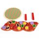 Wooden Pizza Play Set with Velcro and Accessories, 20 cm