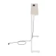 Console Side Table with Power Strip Maclean MC-140 W, 62–83 cm, White with Rustic Top