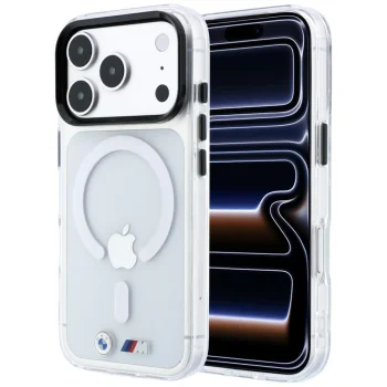 BMW M IML Glossy Metal Logo MagSafe Case for iPhone 18 Pro Max / 17 Pro Max, Transparent