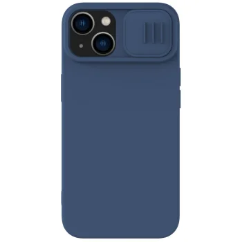 Nillkin CamShield Silky Silicone Case for iPhone 14 Plus with Camera Cover, Blue