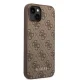 Guess iPhone 15 Plus Case 4G Metal Gold Logo, Brown