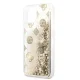 Guess iPhone 13 mini Case Peony Liquid Glitter, Gold