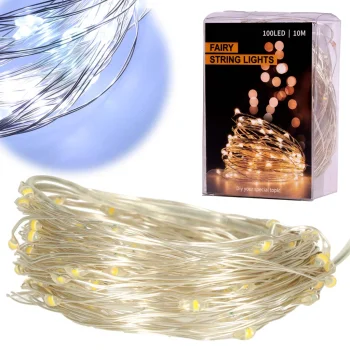 LED Wire String Lights 10m 100 LED, Cold White