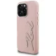 Karl Lagerfeld FW Grained Signature Logo Case for iPhone 16 Pro Max, Pink