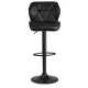 Sofotel Castel Adjustable Bar Stool with Quilted Backrest, Black