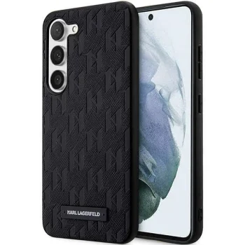 Karl Lagerfeld Samsung Galaxy S23+ Case Saffiano Mono Metal Logo Black