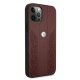 BMW iPhone 12 / 12 Pro vāciņš Leather Curve Perforate, sarkans