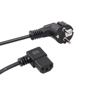 Maclean MCTV-804 Angled Power Cable, 3-Pin, EU Plug, 5m