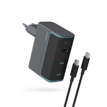 Cuktech CUKAD1003EUG GaN Wall Charger 100W, 2x USB-C / 1x USB-A, Gray