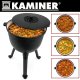 Kaminer 10L Enameled Cast Iron Cauldron with Legs, Black