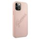 Guess iPhone 12 / 12 Pro Case Saffiano Vintage Script, Pink