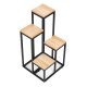 ModernHome 4-Tier Plant Stand Metal/MDF, Light Walnut