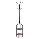 ModernHome Standing Coat Rack with 2 Shelves 8 Hooks Hall Tree, 180 cm, black