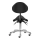 Giovanni 1004 Saddle Cosmetic Stool with Backrest Black
