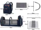 Multifunctional Mommy Bag Backpack with Crib and USB, Grey