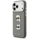 Karl Lagerfeld Grained Karl & Choupette Heads Pins Case for iPhone 17 Pro Max, Grey