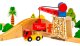 ECOTOYS 74-Piece Wooden Train Set with Tracks