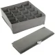 Underwear and Socks Drawer Organizer, 20 Compartments, Grey