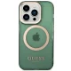 Guess Gold Outline Translucent MagSafe Case for iPhone 14 Pro Green