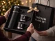 Travel Thermos Flask 400ml with 3 Cups Stainless Steel, Black