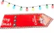 Christmas Table Runner with Snowman, 205x35 cm, Red