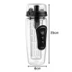 Trizand Water Bottle with Fruit Infuser and Sleeve 1L, Black/Clear