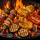 Portable Round Charcoal & Briquette Garden BBQ Grill, 35cm