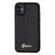Guess iPhone 11 / XR vāciņš Sequin Script Metal, melns