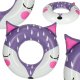 Inflatable swimming ring for kids, fox design, 80 cm, up to 60 kg