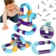 Magnetic Building Blocks Race Track with Car, 54 Pieces