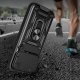 Hybrid Armor Camshield iPhone 17 Pro Case with Stand and Camera Cover, Black