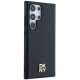 DKNY Samsung Galaxy S24 Ultra Case Leather Monogram Metal Logo MagSafe, Black
