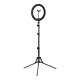 Glow 13\" Ring Lamp with Tripod 10W, Black