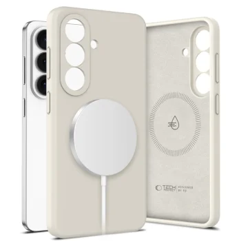 Tech-Protect Silicone MagSafe Case for Samsung Galaxy S26, Beige