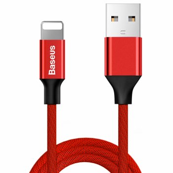 Baseus Yiven USB to Apple iPhone Lightning Cafule Data Charging Cable, 2A, 1.8m, Red