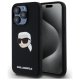 Karl Lagerfeld Silicone Karl Head Print MagSafe vāciņš iPhone 15 Pro, melns