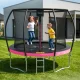 4Fizjo PRO 8FT Garden Trampoline for Kids, 252cm, Pink/Black
