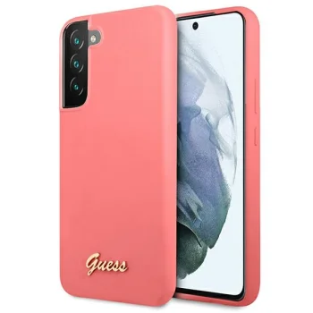 Guess GUHCS22MLSLMGFU Silikoninis dėklas Galaxy S22+ S906, fuksija