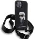Чехол Karl Lagerfeld для iPhone 15 Crossbody Silicone Ikonik, черный