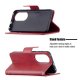 Huawei P50 Leather Stand Book Case Cover with Card Slots, Red