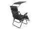 Folding Garden and Beach Lounger Zero Gravity 2in1 with Canopy, Black