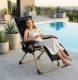 Zero Gravity Garden Lounger with Cushion MultiGarden, black gold