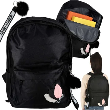 Youth School Backpack with One Compartment, Black