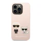 Karl Lagerfeld Silicone Karl & Choupette MagSafe Case for iPhone 14 Pro Max, Pink