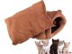 Plush pet bed cocoon for dogs and cats, brown
