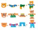 Bakalu Wooden Dress-up Puzzle Bear Family Emotions, 47 Pcs
