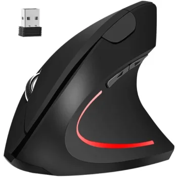 Izoxis 21799 Wireless Vertical Ergonomic Mouse, Black