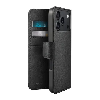 SBS Wallet Classic Case for iPhone 18 Pro Max with Stand and Card Slots, Black