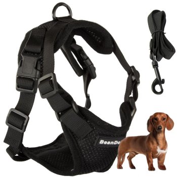 Pressure-Free Harness with Leash for Small Dogs, Size M, Black