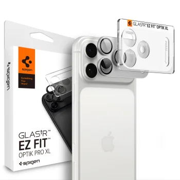 Camera Protector Spigen Optik Pro XL Glas.tR EZ Fit Tempered Glass for iPhone 18 Pro - Silver